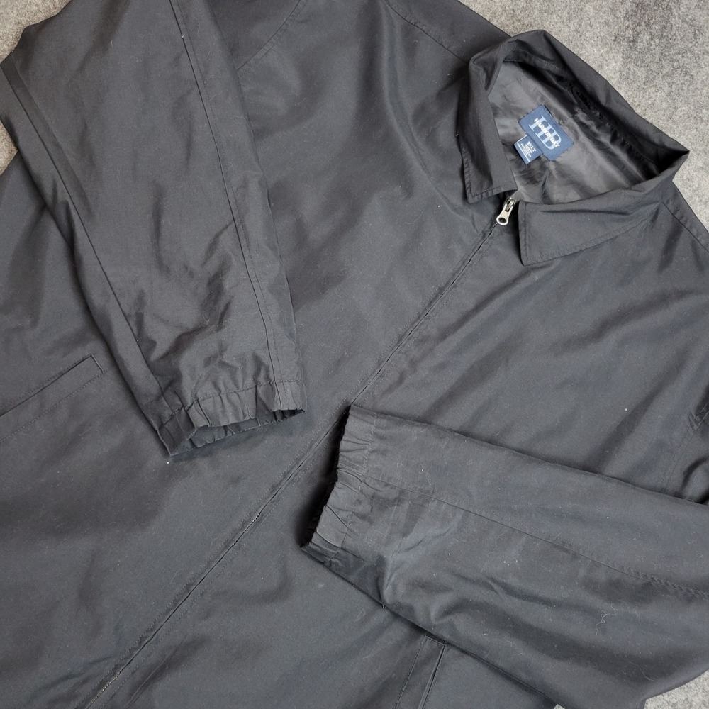 Harbor Bay Jacket Mens 3XLT Black Lined Windbreaker BIG & Tall Windbreaker